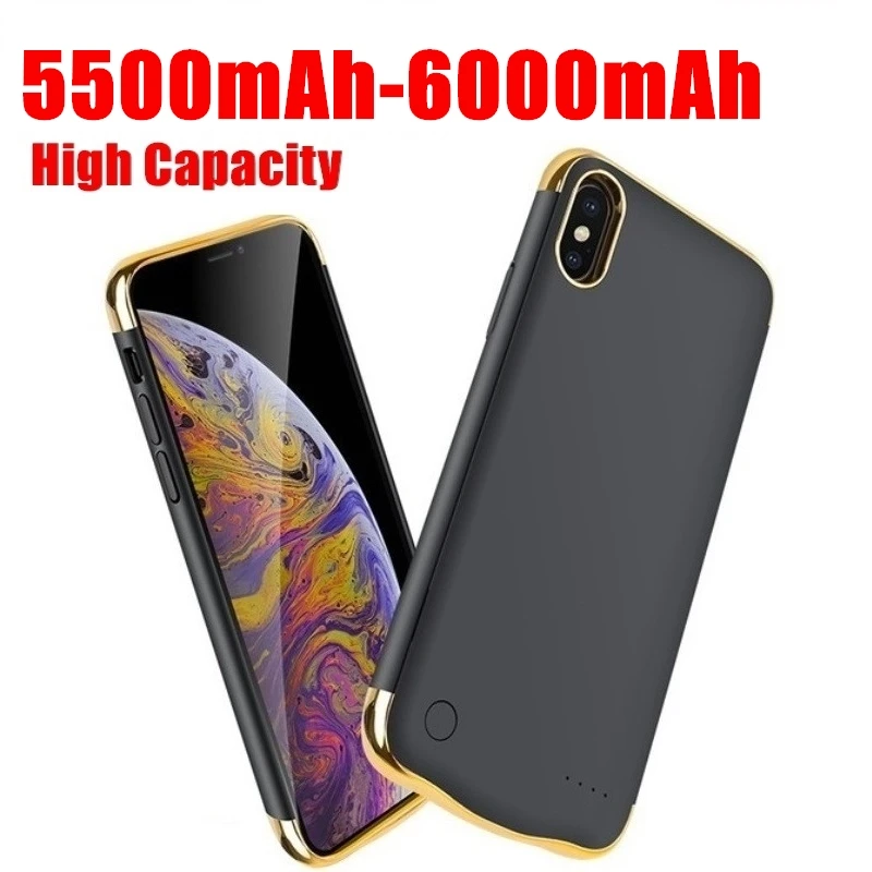 

Чехол-аккумулятор для iphone X XR XS MAX 6 6s 7 8 Plus, 6000 мАч