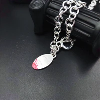 s925 sterling silver womens necklace classic popular t buckle chain oval pendant pendant with logo free shipping