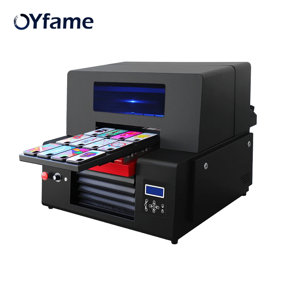 OYfame A3 uv flatbed Printer For Epson xp600 printer For Phone Case Bottle Acrylic Glass A3 uv printing Machine head fast speed