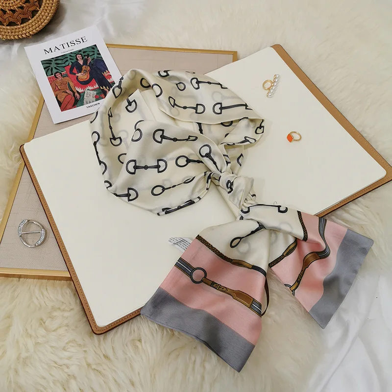 

Silk Scarf Women Shawls Wraps Fashion Small Hair Neck Hijabs Foulard Scarves Female Lady bufanda seda mujer echarpe ete soie