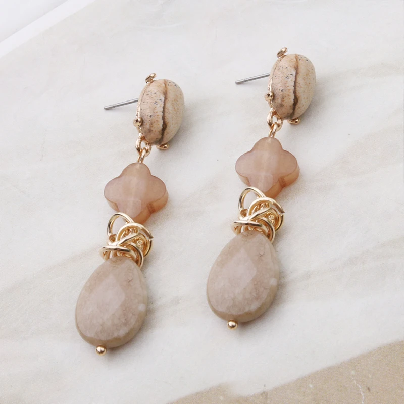 Серьги NeeFu WoFu из натурального камня серьги-подвески с пресноводным жемчугом