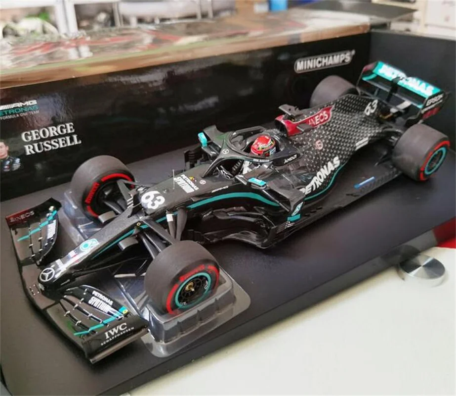 

MINICHAMPS 1:18 для Mercedes-AMG Петронас F1 W11 формула Джордж Рассел #63 2020 гоночная металлическая литая модель автомобиля, подарки