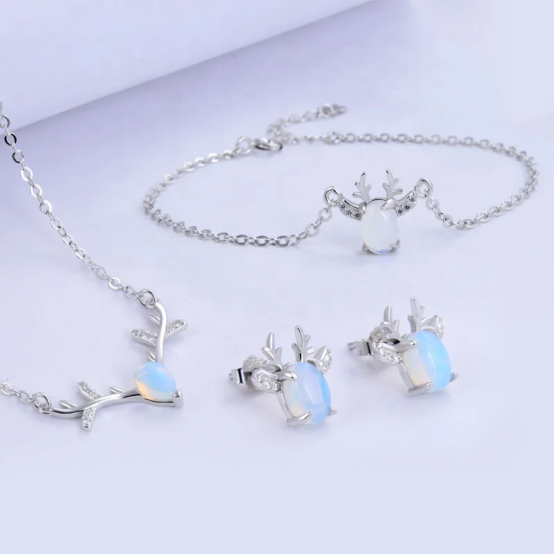 

Youe Shone женские ювелирные изделия из настоящего серебра 925 пробы Серьги ожерелья браслет для женщин рождественские Ювелирные наборы лунный к...