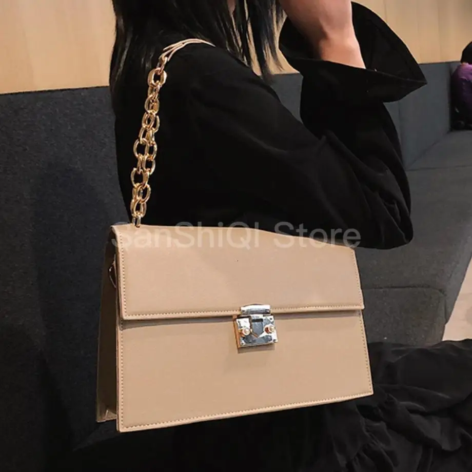 Женская сумка-тоут из искусственной кожи высокого качества большая с цепочкой на