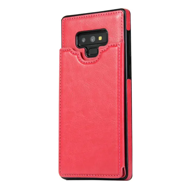 Роскошный кожаный чехол для samsung S9Plus чехол S10Plus Note9 чехол для Note 9 Galaxy S10 S9 S8 Etui для samsung Note 10 Plus чехол S10E - Цвет: Rose red