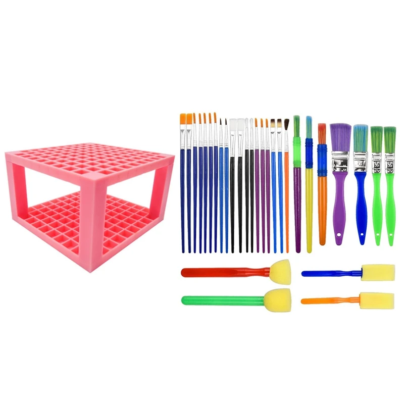 

Настольная подставка с 96 отверстиями, держатель для карандашей, Женский и 1 комплект, стартовый набор кистей для краски, 1 шт.