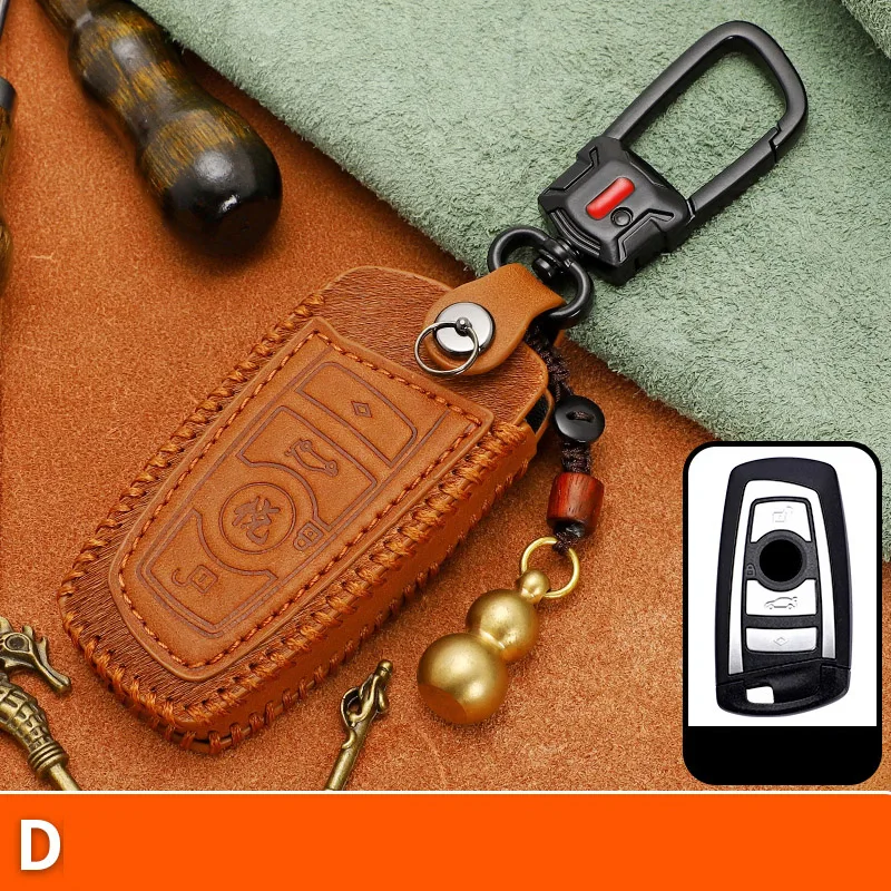 

Leather Car Key Case Auto Key Protection Cover For BMW 1/3/5/7 Series X3 X4 M2/3/4 Car Holder Shell Car-Styling Accessories