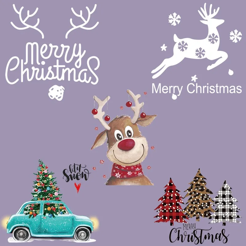 

Christmas tree elk heat transfer transfer sticker for clothes Patches