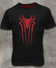 Футболка мужская с красным пауком, Модная хлопковая черная рубашка, топ в Европейском стиле, Размеры M, L, XL, 2XL, 3XL