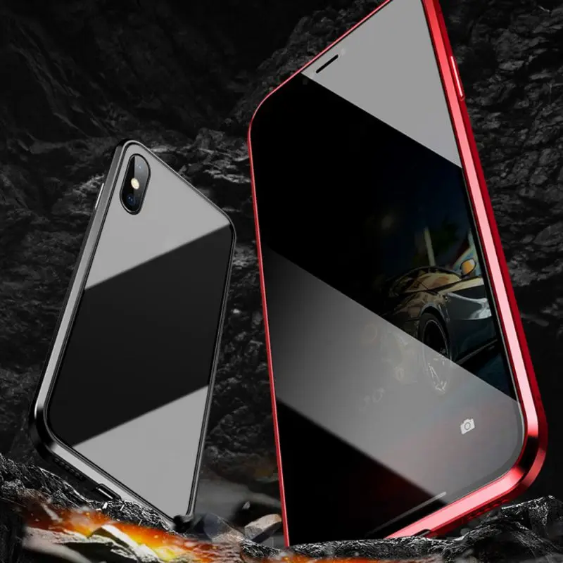Закаленное стекло для защиты экрана металлический бампер Магнитный чехол iPhone 7/8