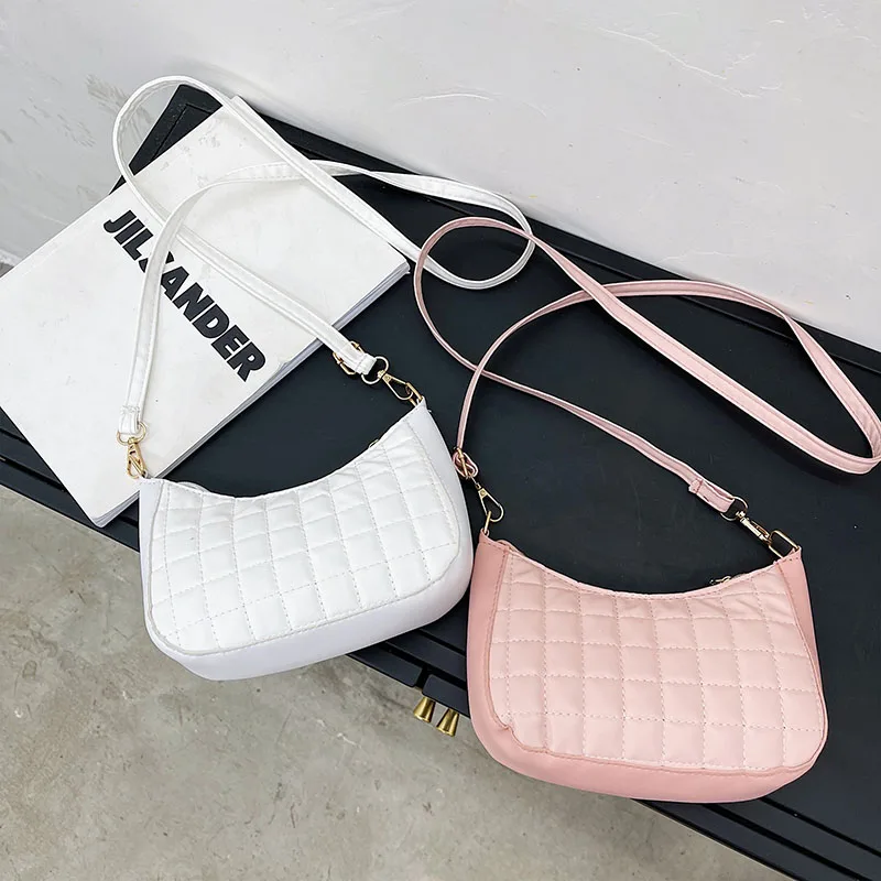 

Модные женские сумочки на плечо с вышивкой, из искусственной кожи с узором в клетку, маленькие женские сумки-мессенджеры через плечо