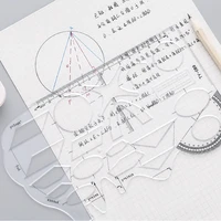 1 set geometric drawing template measuring ruler for drawing engineering drafting building office supplies