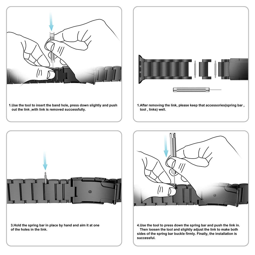 

Luxury titanium alloy Metal Watchband For Apple Watch 6 SE Band link Bracelet for iWatch 44mm 40mm strap Accessorie