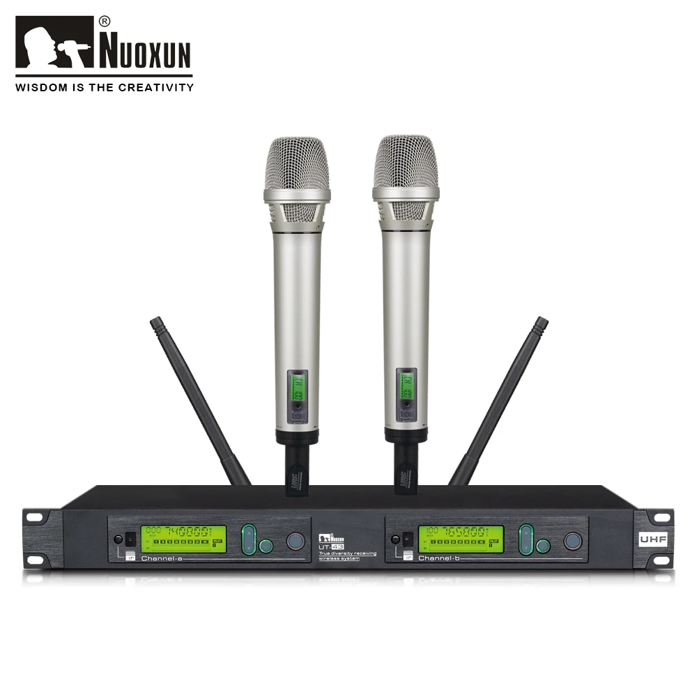 저렴한 성능을위한 전문적인 진정한 다양성 듀얼 채널 UHF 무선 마이크