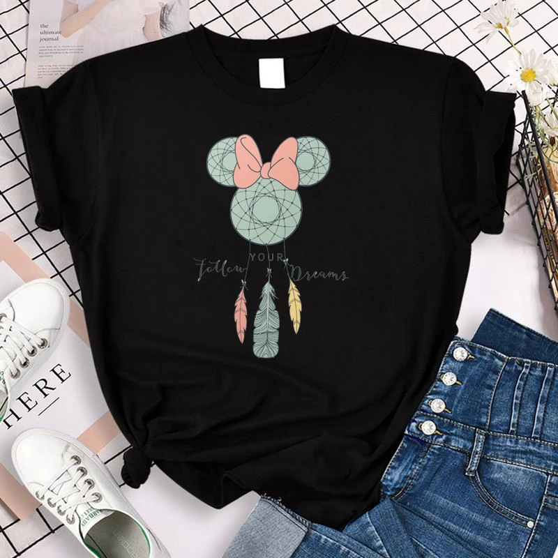 

Fashion Dream Catche T-Shirt Women Lipstick Hip Hop Urban Graphic Cartoon Printed T-Shirts Korean Style Woman Summer Clothes