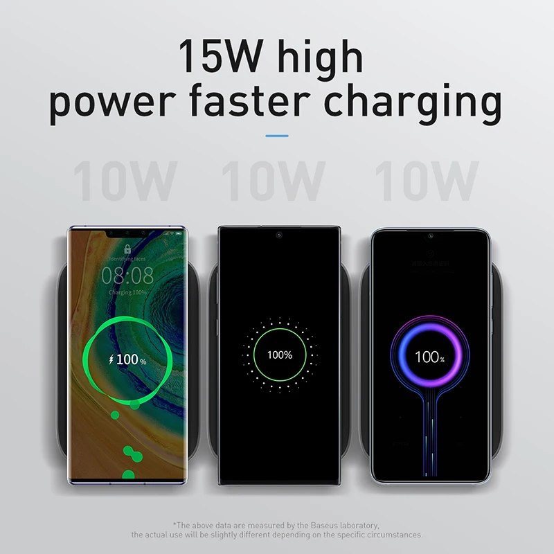 Беспроводное зарядное устройство Baseus 15 Вт Qi для iPhone 11 Pro Max Xs Samsung S10 S9 S8 быстрая