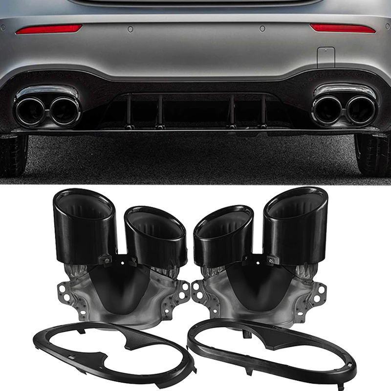 

For Mercedes Benz W177 A35 C118 CLA35 X247 GLB35 A45S AMG 2020-2024 Rear Bumper Muffler Device Exhaust Pipe Turbo Sound Whistle