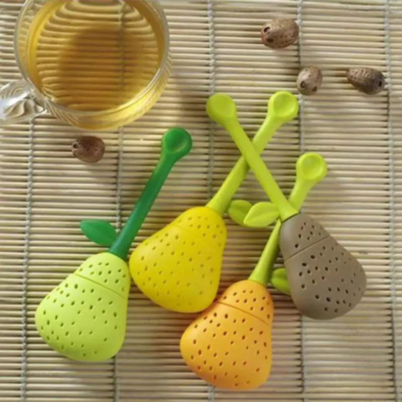 

1pc Silicone Pear Infuser Filter Tea Leaf Strainer Herbal Spice Infuser Teacup Teapot Filter