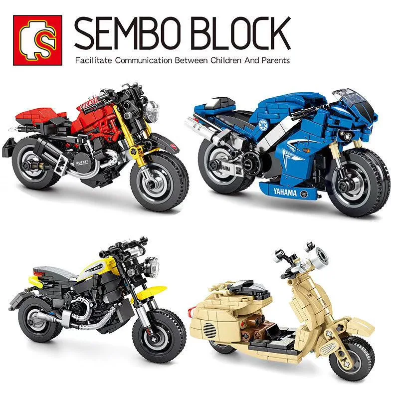 

Motorcycle Model Building Blocks DIY City Car Assembly Building Blocks Speed Racing Off-road Motorcycle Building Blocks Toy Gift