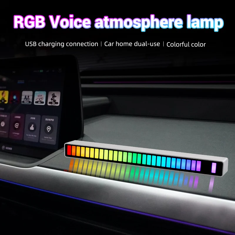 

Светодиодная ленсветильник RGB с управлением звуком, управление через приложение, активируется голосовой контроллер ритма, s-образный Цвет, ...