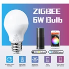 Светодиодсветодиодный лампа ZIGBEE 3,0 ZLL, 6 вт, 12 вт, RGB + CCT, светодиодная лампа rgb и двойная белая e27, диммер, светодиодсветодиодный лампа с регулируемой яркостью, RGBWRGBWW, работает с alexa