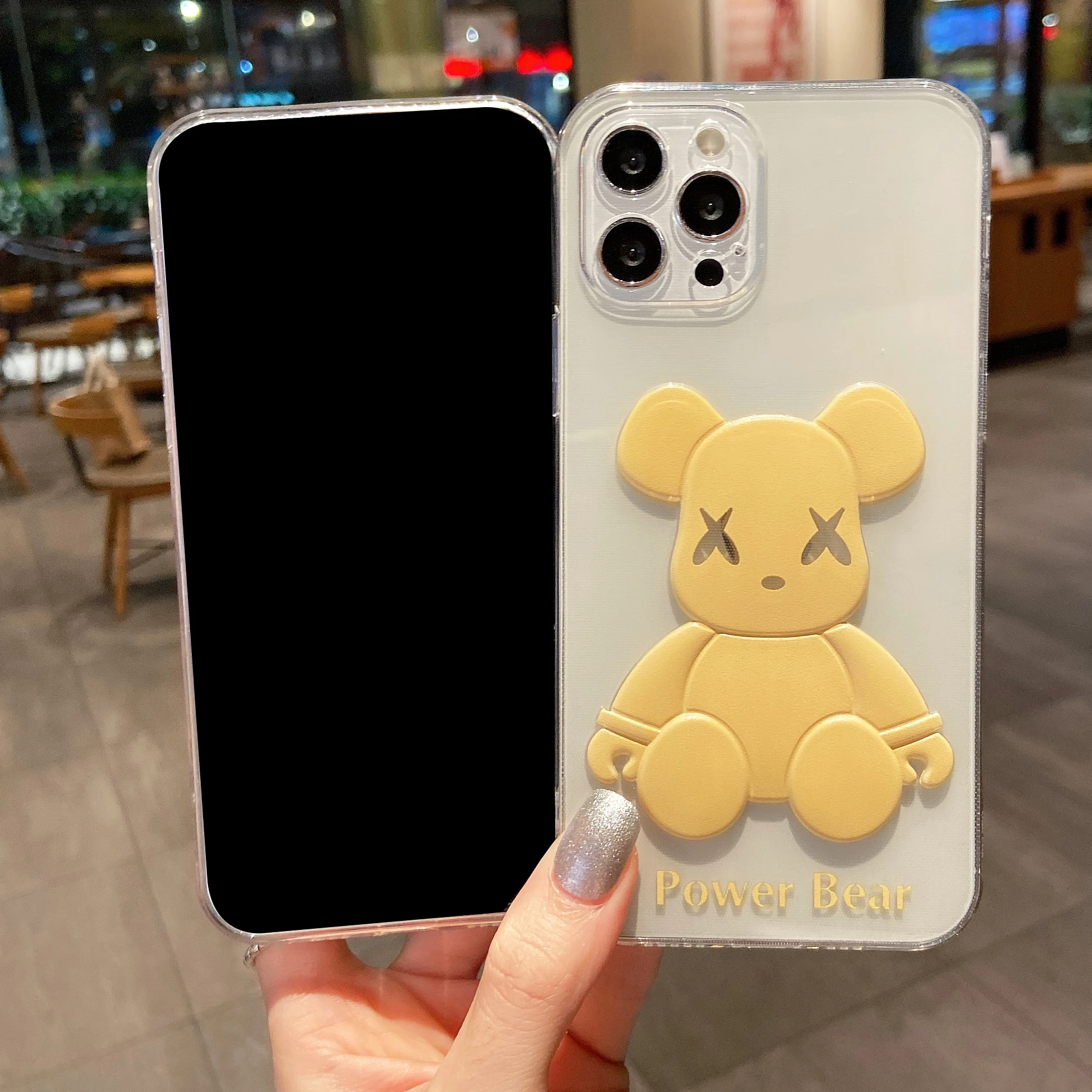 

Violent Bear Phone Case For iPhone 13 12 11pro Max mini XS XSMax XR SE20 7P 8Plus silicone soft shell Phone Cover case