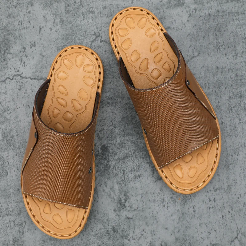 

Man Casual Outdoor Home Sandals Male Swimming Water Shoes Sport Sneakers Genuine Leather Mens Summer Beach Slippers Big Size 47