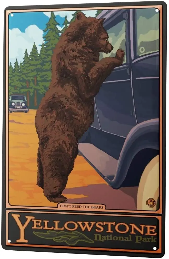 

С 2004 года, оловянный знак, туристическое агентство для отпуска Yellowstone