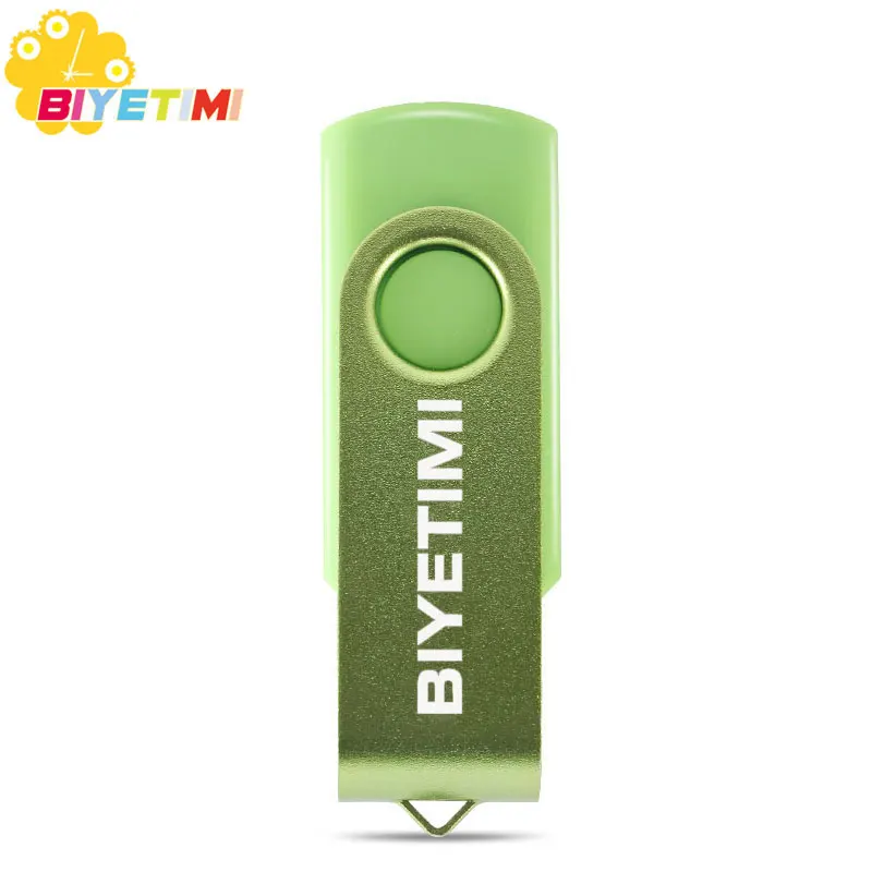 Usb флеш-накопитель Biyetimi объемом 128 ГБ, миниатюрный металлический флеш-накопитель объемом 64 ГБ, 32 ГБ, 16 ГБ, 8 ГБ, флеш-диск usb 2,0, флешка, флешка, флешки - Цвет: Зеленый