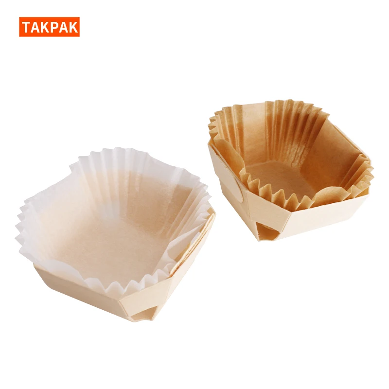 Bandeja de papel para alimentos, bandeja de madera desechable para embalaje de pasteles, Pan, hornear y ensaladas-5