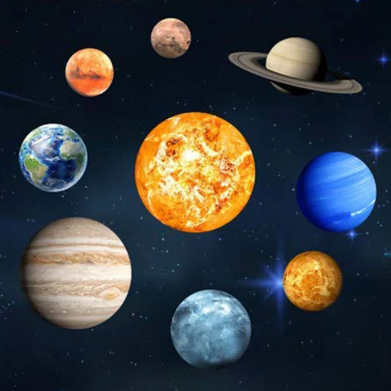 

9Pcs/Set 9 Planet Solar System Fluorescent Wall Stick the Universe Planet Galaxy Children Room Bedroom Luminous Wall Stickers