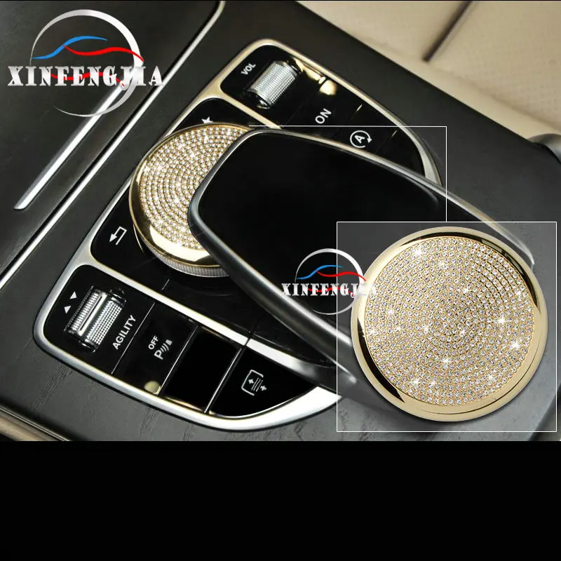 

Для Mercedes-Benz C E GLC S Class W213 W205 15-19, оформление интерьера в стиле оформления интерьера, центральное кольцо переключателя, Обложка