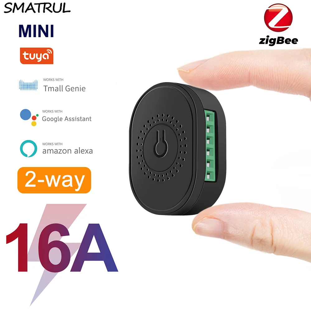 

SMATRUL 16A Tuya ZigBee 3.0 Smart Light Switch On Off Module DIY Breaker Supports 2 Way Control Work With Alexa Google Home 220V