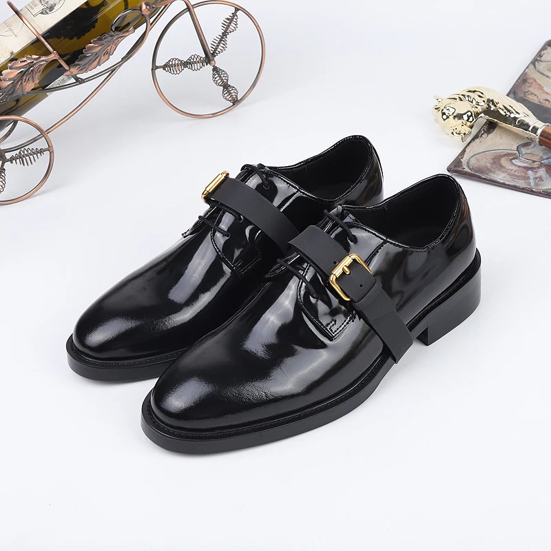 YUEHUARUI новинка 2021 Мужская черная Удобная деловая обувь из натуральной кожи на