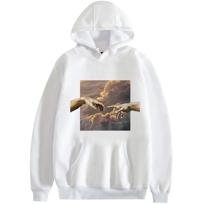 Толстовка Женская/мужская с принтом Рука Бога простой Универсальный пуловер в