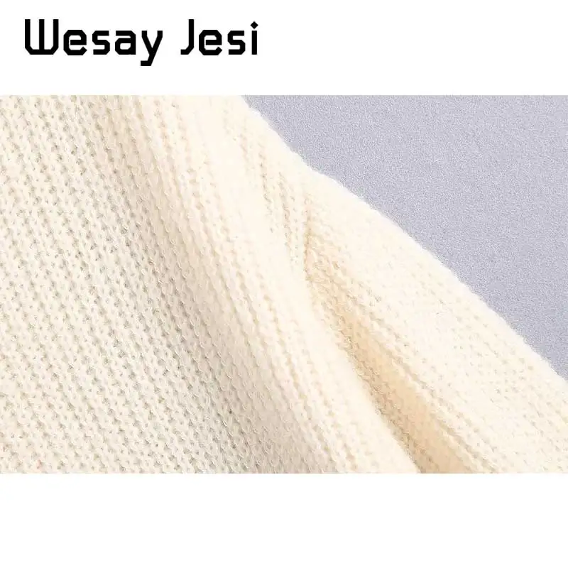 Женский трикотажный свитер с высоким воротником однотонный повседневный