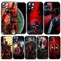 deadpool hero marvel for apple iphone 13 12 pro max mini 11 pro xs max x xr 6 7 8 plus se2020 capa black phone case