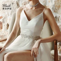 hot sale sliver rhinestones crystal wedding belt for prom dress pink ribbon satin bridal sash belt women accessories s020