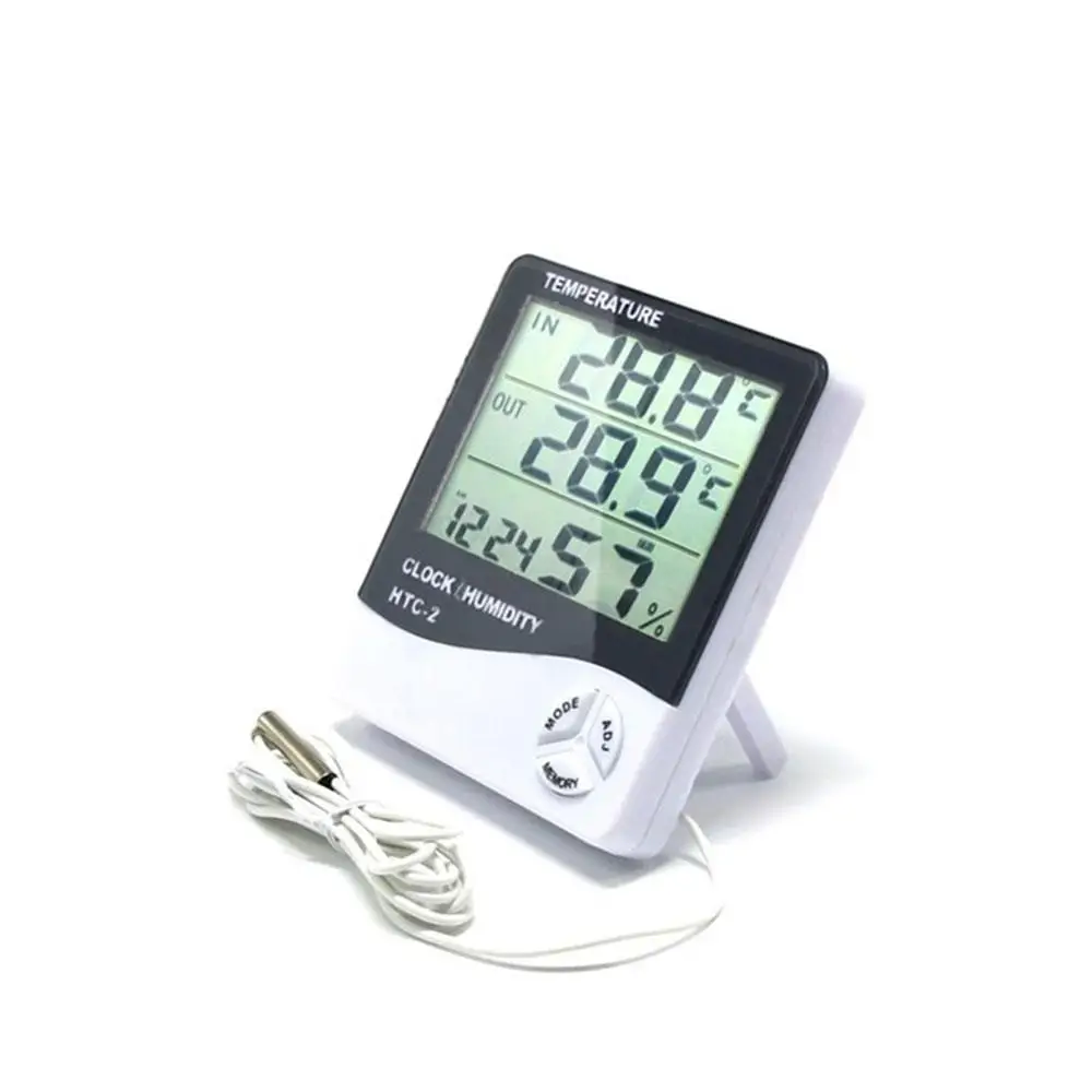 

Temperature Sensor Indoor Hygrometer HTC-2 Black White Meter Tool Household ABS Convenient Creative Digital Thermometer Gauge