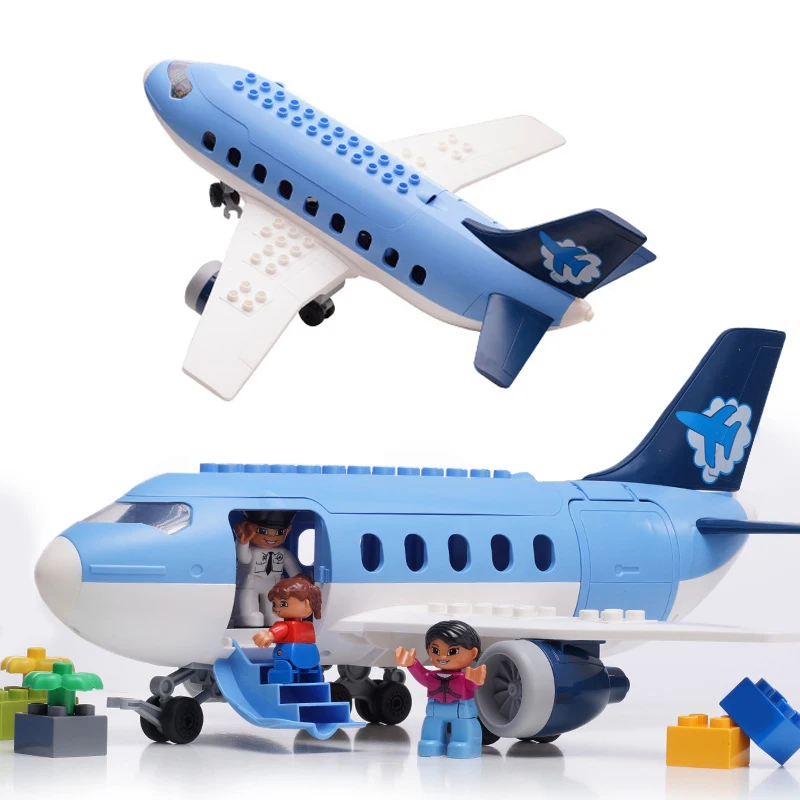 

Новинка, большой воздушный пассажирский самолет, игрушка, большие частицы, штабелируемые блоки, детские игрушки, детские кирпичи, совместим...