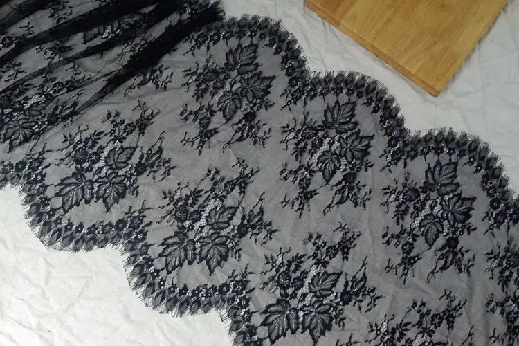 50 см в ширину высокое качество сетка листья ресницы кружевная отделка платье