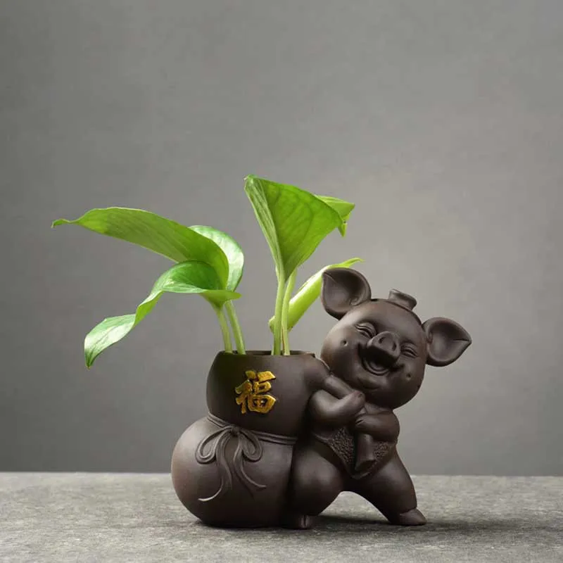 Креативная керамическая ваза Будда Китайский классический цветочный горшок