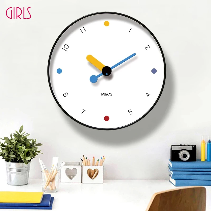 

Creative Hanging Watch Mute Wall Clock Liiving Room Nordic Wall Clocks Modern Design Battery Operated Children's Room Decoration