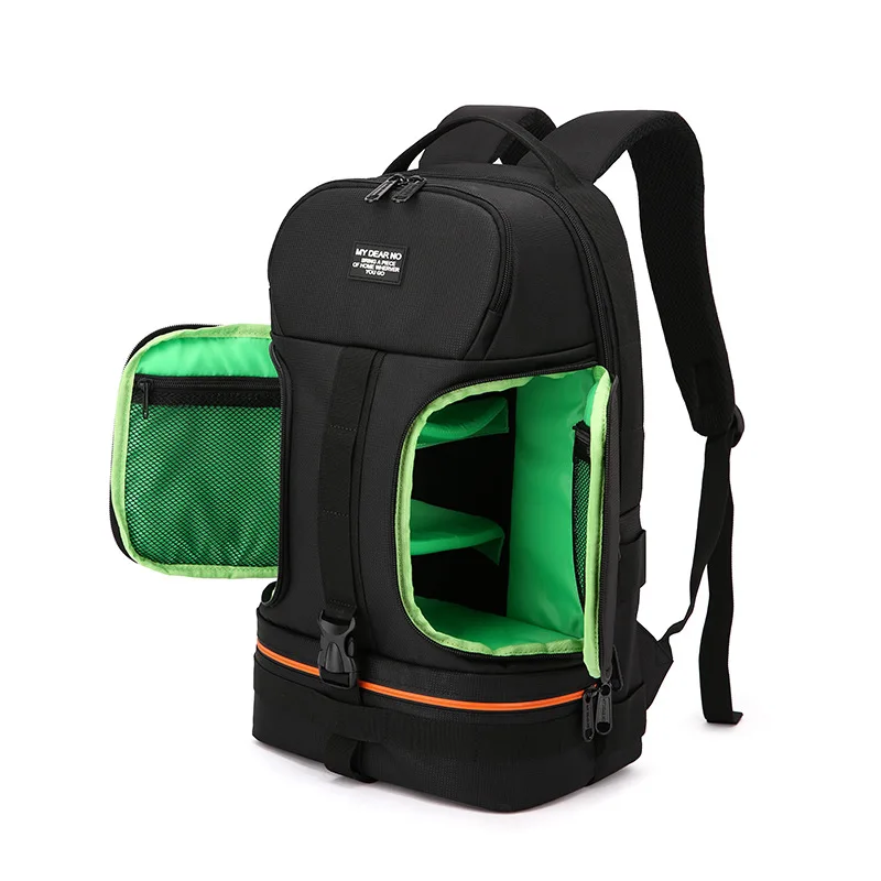 

DSLR Waterproof Shockproof Shoulders Camera Backpack Tripod Case w/ Reflector Stripe fit 15.6 in Laptop Bag for Canon Nikon Sony