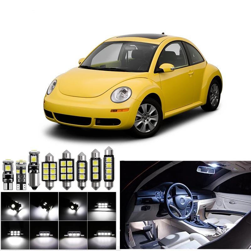 14 шт. Автомобильные светодиодные лампы для Volkswagen Beetle1998 2010 белые интерьерные