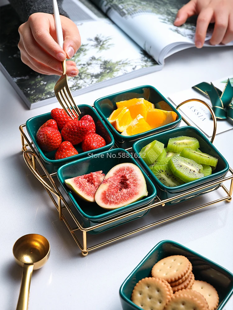 Скандинавская тарелка для фруктов изысканная разделенная сетка креативные