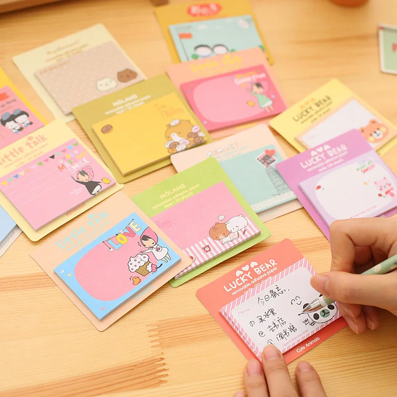 1 Piece Adhesive Rilakkuma Cartoon Kawaii Cute Memo Pads Sticky Notes Girls Office School Supply Stationery Stickers Notepad |
