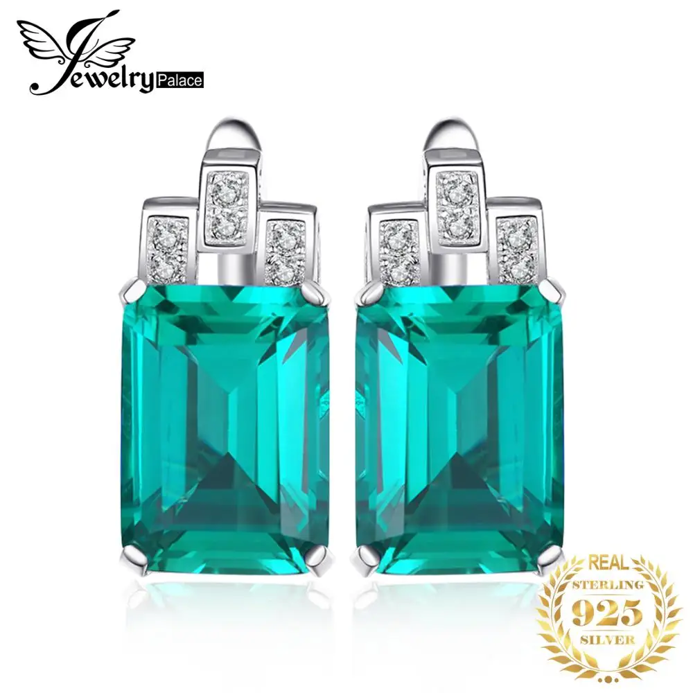 JewelryPalace серьги Для женщин Роскошные 7.6ct создания Изумрудный стерлингового