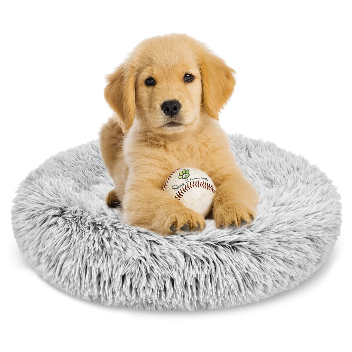 

Europe Spain -Donut Dog Bed, Soft Shag Plush Cat Cushion, Anti-Slip Machine Washable Self-Warming Kennel-Improved Sleep for Pets