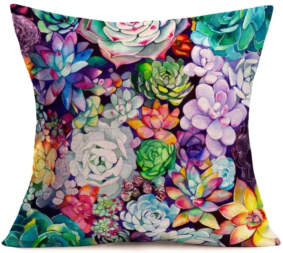 

Succulents hug pillowcase home decoration flower decoration pillow cushion cover square shape suitable for courtyard garden